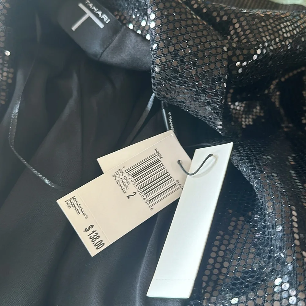 NWT T TAHARI Women's Sequined Open-Front Blazer